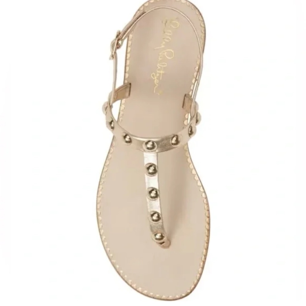 Lilly Pulitzer Metallic Gold Rita Sandals